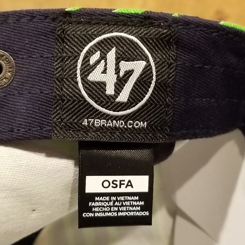 Seattle Seahawks Hat Zubaz Tiger Zebra Stripe 47 Brand Adjustable Clean Up - Picture 8 of 10